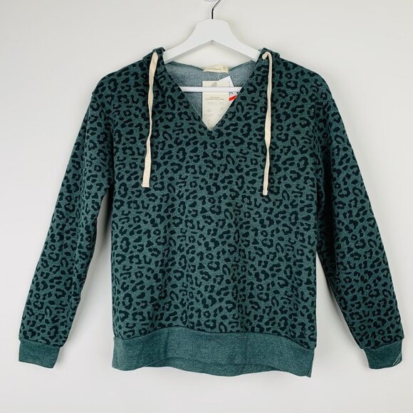 ALTERNATIVE Animal Print Hooded Sweatshirt Leopard Size XS - Picture 6 of 13